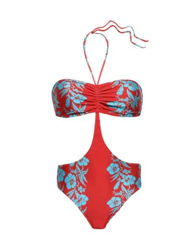 Shop Adriana Degreas One-piece Swimsuits In Red