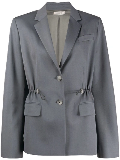 Shop Nina Ricci Drawstring Detail Blazer In Grey