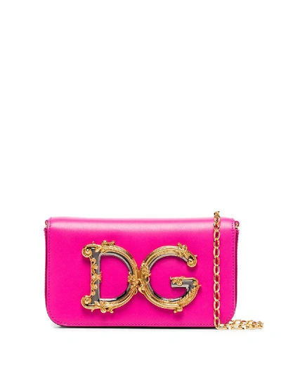 Shop Dolce & Gabbana Small Dg Girls Crossbody Bag In Pink