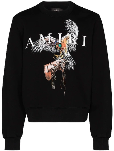 Shop Amiri Falcon Print Sweatshirt In Black