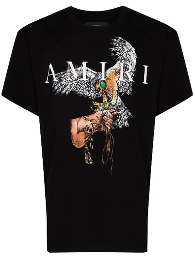 Shop Amiri Falcon Print T-shirt In Black