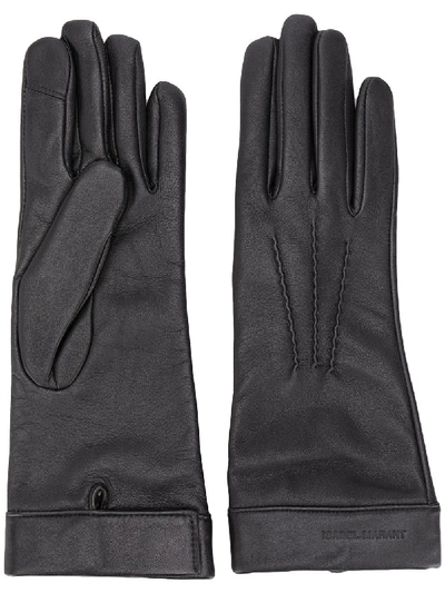 Shop Isabel Marant Leather Gloves In Black