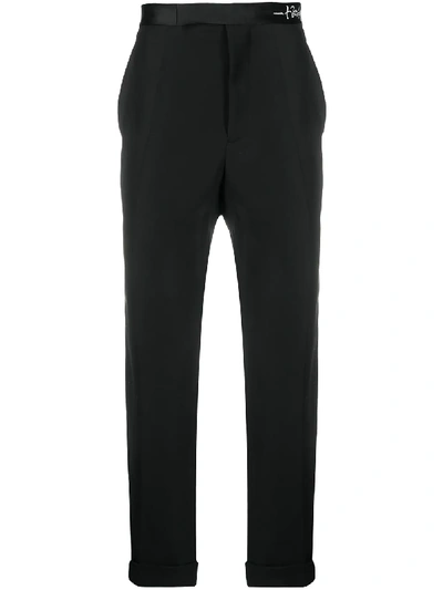 Shop Haider Ackermann Cropped Tuxedo Trousers In Black
