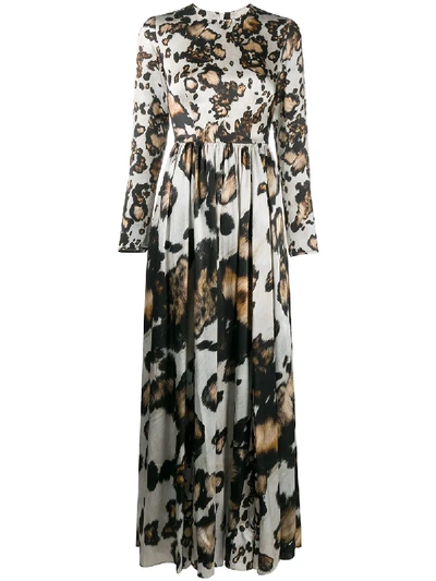 Shop Edward Crutchley Printed Silk Maxi Dress In White