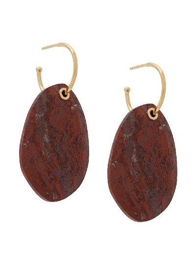 Shop Wouters & Hendrix Agate Drop Earrings In Rot