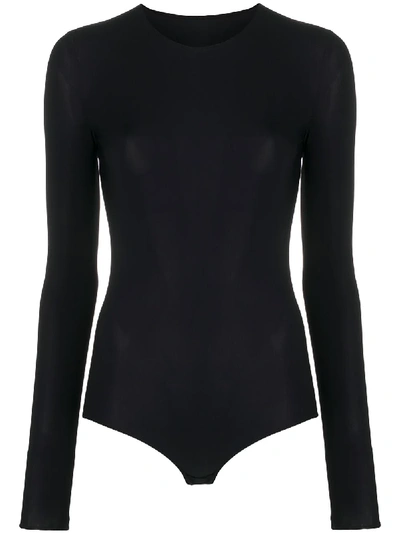 Shop Maison Margiela Long-sleeve Bodysuit In Black