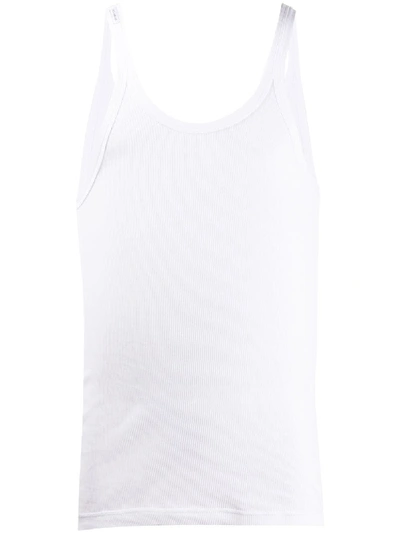 Shop Dolce & Gabbana Fine-rib Cotton Tank Top In White