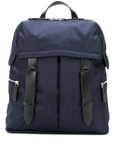 Shop Orciani Ecologic Double Strap Backpack In Blue