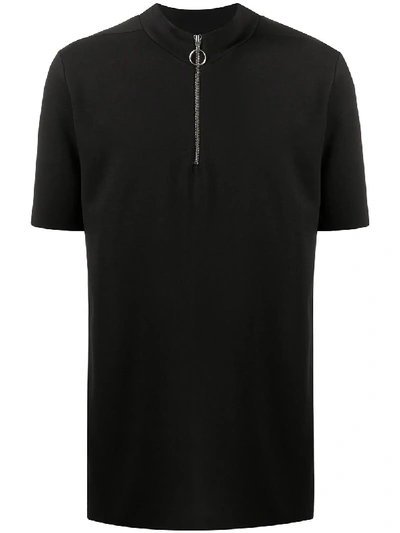 Shop Thom Krom Quarter Zip T-shirt In Black