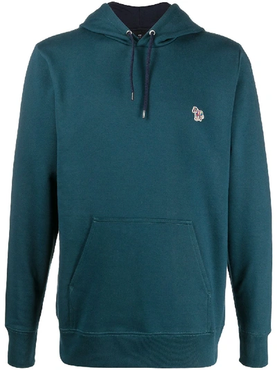 Shop Ps By Paul Smith Logo-patch Hooded Sweatshirt In Green