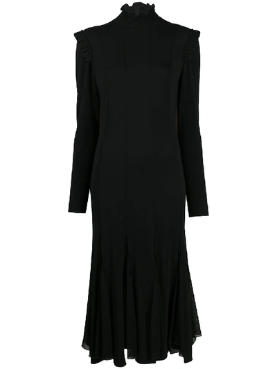 Shop Tom Ford Ruffle-embellished Mid-length Dress In Black
