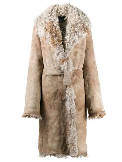 Shop Ann Demeulemeester Reversible Fur Coat In Neutrals