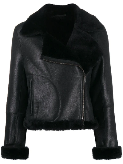 Shop Ann Demeulemeester Aysha Cropped Leather Jacket In Black