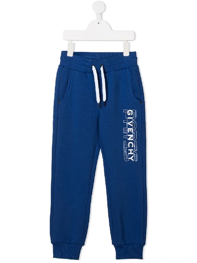 Shop Givenchy Logo-print Track Pants In Blue