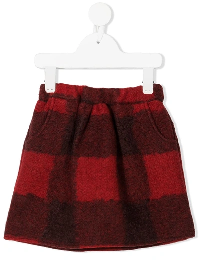 Shop Touriste Check Pattern Skirt In Red