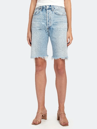 Shop Agolde '90s Mid Rise Loose Fit Shorts In Blue
