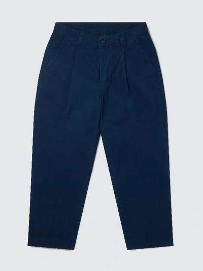 Shop Albam Gd Ripstop Pleated Trouser In Blue