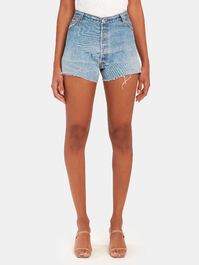 Shop Re/done High Rise Shorts In Blue