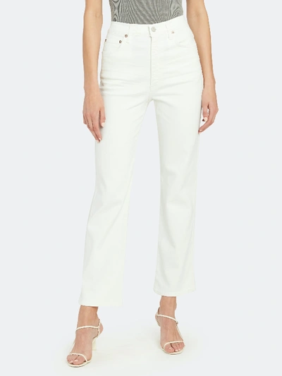 Shop Agolde Pinch Waist High Rise Kick Flare Jeans In White