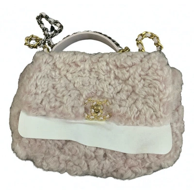 Pre-owned Chanel 19 Pink Fur Handbag