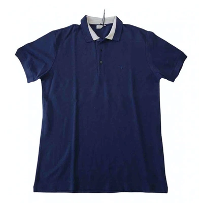 Pre-owned Dior Blue Cotton Polo Shirts