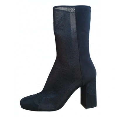 Pre-owned Ermanno Scervino Black Suede Ankle Boots