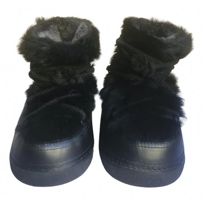 Pre-owned Ikkii Black Fur Boots
