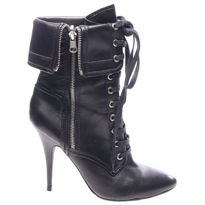 Pre-owned Balmain Black Leather Ankle Boots