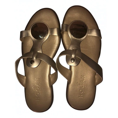 Pre-owned Hogan Gold Leather Sandals