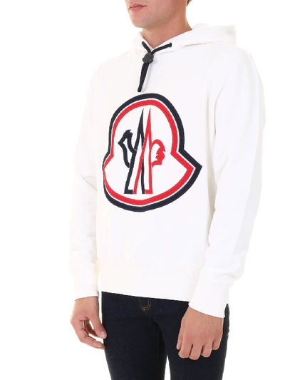 Shop Moncler Macrologo Hoodie White