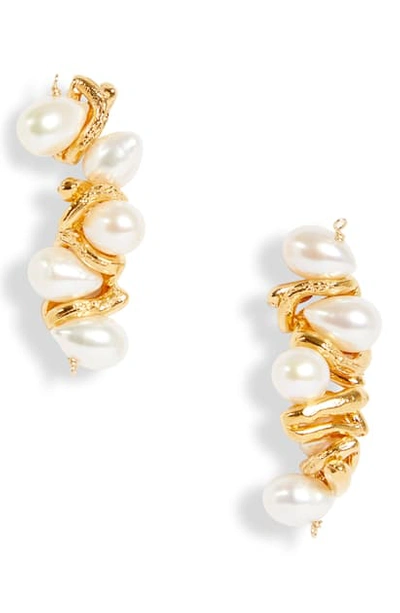 Shop Alighieri La Calliope Genuine Pearl Earrings In 24 Gold