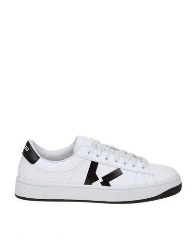 Shop Kenzo Sneakers Kourt Lace Up In White Leather