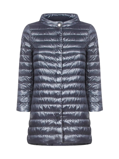 Shop Herno Rossella Quilted Nylon Medium Down Jacket In Blu Aperto
