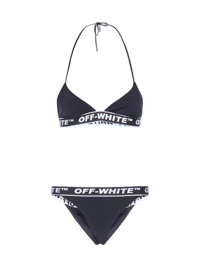 Shop Off-white Tape Logo Bikini In Black No Color