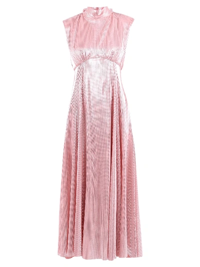 Shop Msgm Metallic Dress In Pink