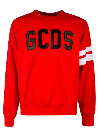 Shop Gcds Logo Patch Sweatshirt In Red