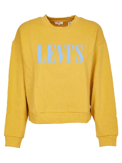 Shop Levi's Yellow Crewneck With Logo