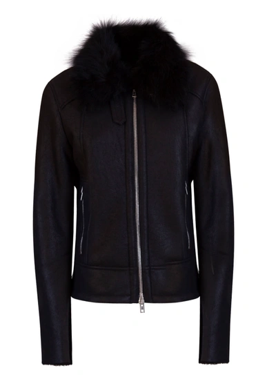 Shop Bully Leather Jacket In Nero