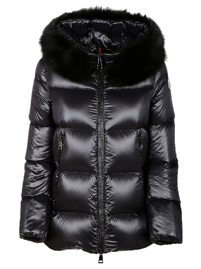 Shop Moncler Furry Hood Padded Jacket