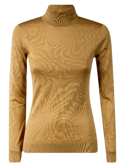 Shop Burberry Turtleneck Jumper In Brown/beige