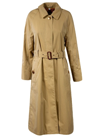 Shop Burberry Reversible Single-buttoned Belted Coat In Beige