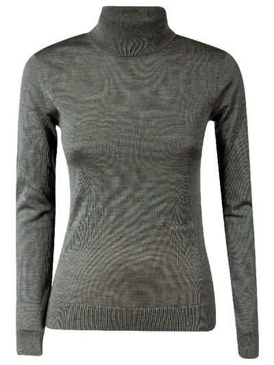 Shop Burberry Turtleneck Jumper In Grey/black