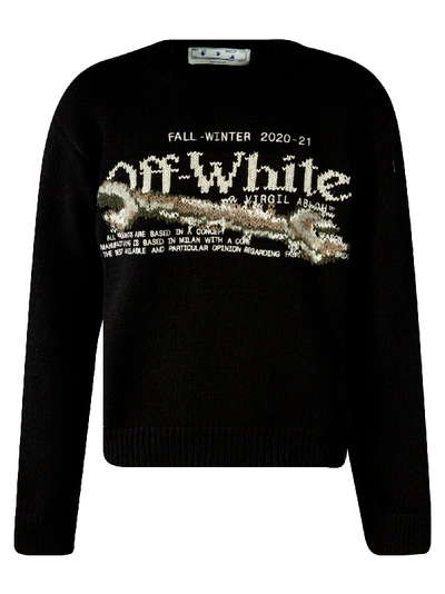 Shop Off-white Pascal Tool Crewneck Sweater In Black/white