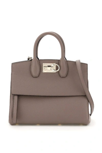 Shop Ferragamo Studio Bag In Caraway Seed (beige)