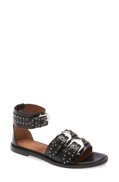 Shop Givenchy Studded Buckle Ankle Strap Sandal In Black