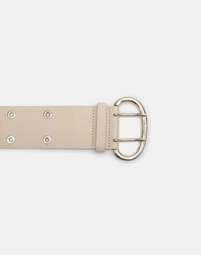 Shop 8 By Yoox Leather Studded Belt Woman Belt Ivory Size L Bovine Leather In White