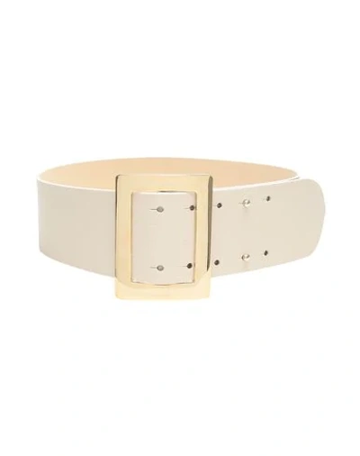 Shop 8 By Yoox Leather High-waist Maxi Buckle Belt Woman Belt Ivory Size M Bovine Leather In White