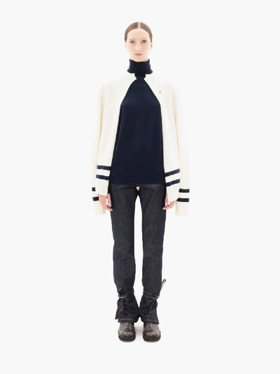 Shop Jw Anderson Trompe L'oeil Cardigan In Blue