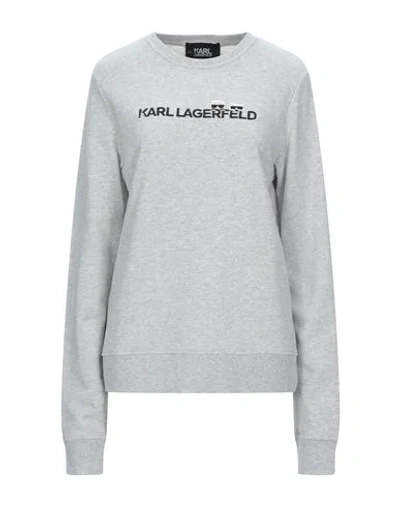 Shop Karl Lagerfeld Sweatshirts In Light Grey