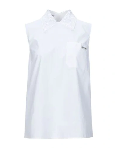 Shop Miu Miu Tops In White